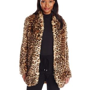 $348 NWT ☆ NYDJ ☆ West End Coat Vicuna CHEETAH Faux Fur Jacket Winter Large